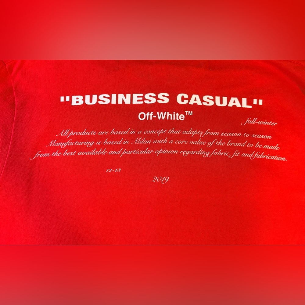 OFF-WHITE Authentic Bernini Long Sleeve Tee, Red, Size XS, EUC - Picture 5 of 12